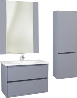 Тумба под раковину Bellezza Лоренцо 80см серебро 00000007030